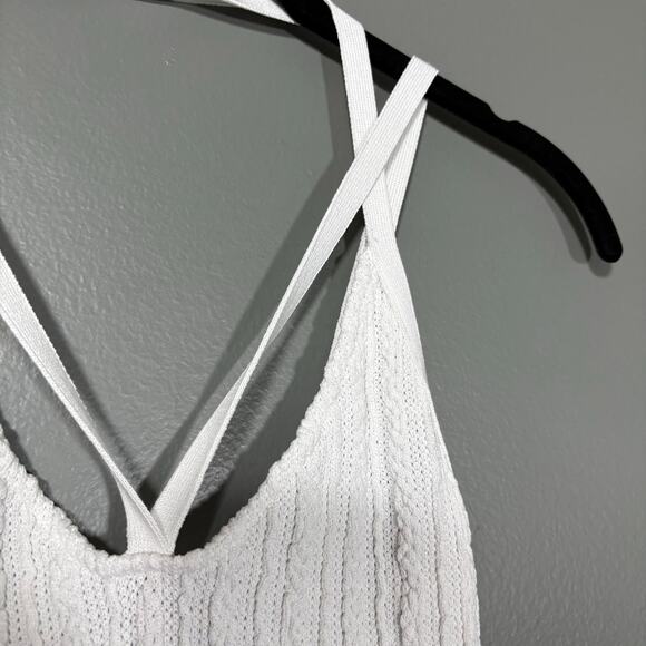 Zara Women's White Coquette Cable Knit Crop Top - Size Small - Double Straps - Picture 2 of 5